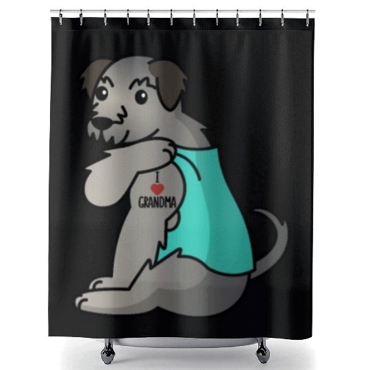Irish Wolfhound I Love Grandma Shower Curtains