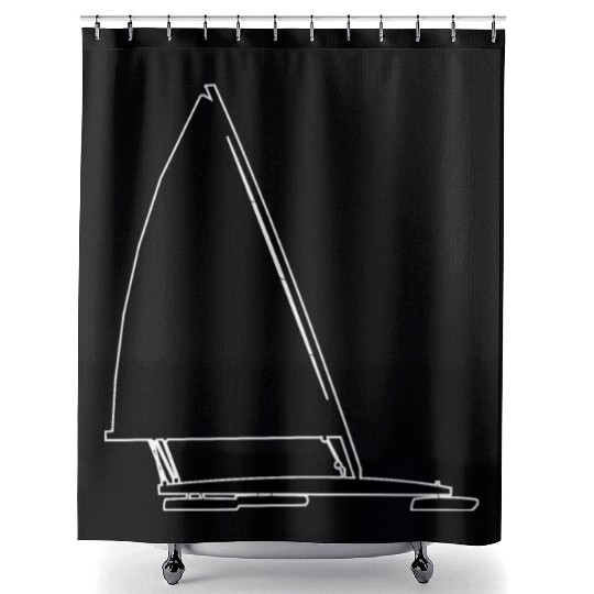 Ice Boat Racing Ice Yacht Silhouette Graphic Ice Shower Curtains