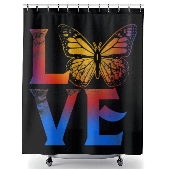 Love Butterflies Butterfly Ditressed Insect Lover Shower Curtains