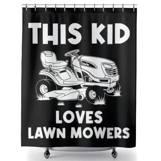 Funny Lawn Mowing Gift For Kids Lawn Mower Farm Shower Curtains