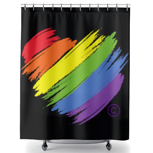 Majestic Brand Rainbow Heart Collection Shower Curtains