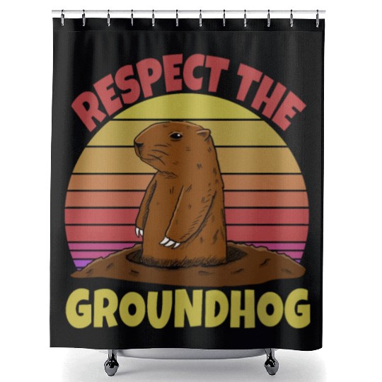 Respect The Groundhog Shower Curtains