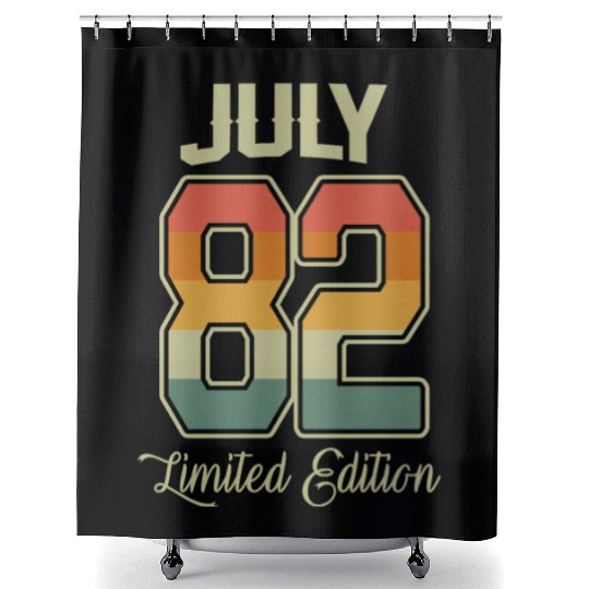 Vintage 40th Birthday July 1982 Sports Gift Shower Curtains