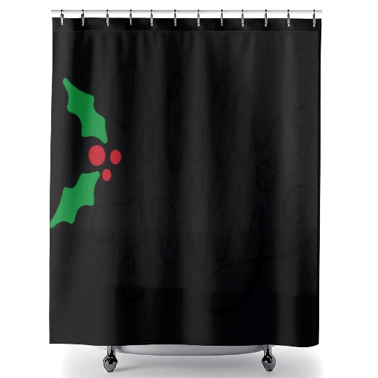 Holly Jolly Mistletoe Holiday Shower Curtains