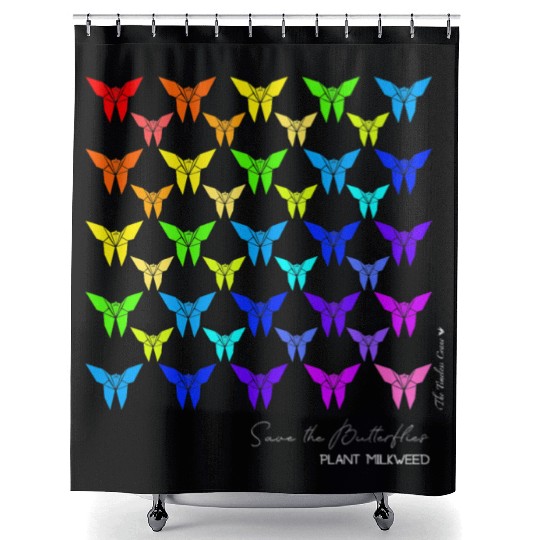 Save the Butterflies Origami Butterfly Shower Curtains