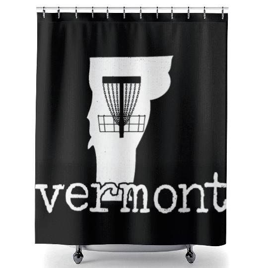 State of Vermont Disc Golf Golfer Golfing Basket Shower Curtains