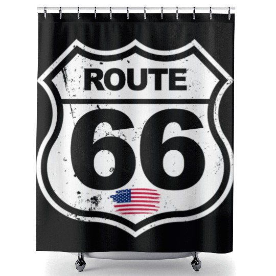 Vintage Route 66 retro style Shower Curtains