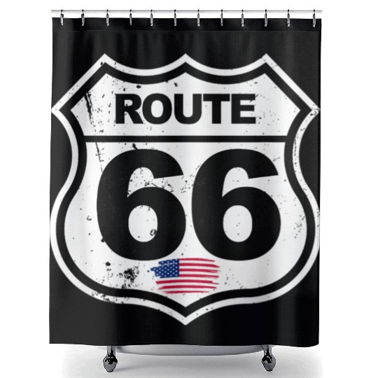 Vintage Route 66 retro style Shower Curtains