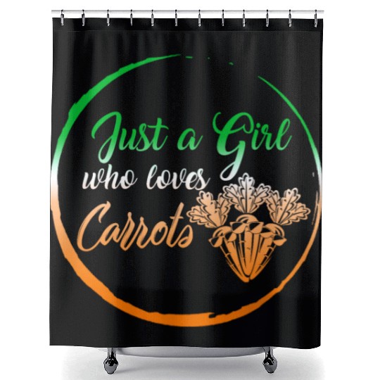 Carrot Vegetable Shower Curtains, Just A Girl Who Loves