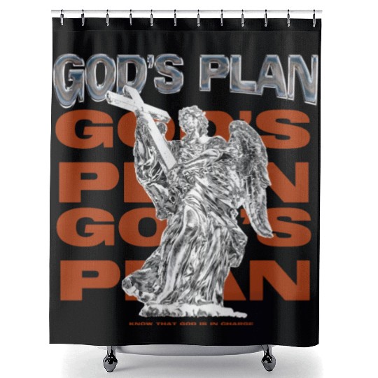 Gods Plan Streetwear Design Shower Curtains
