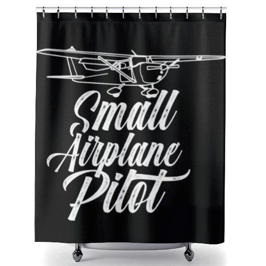 Small Airplane Pilot Aircraft Private Shower Curtains