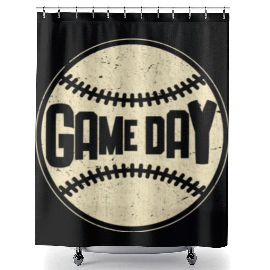 Baseball Game Day Sport Lover Shower Curtains