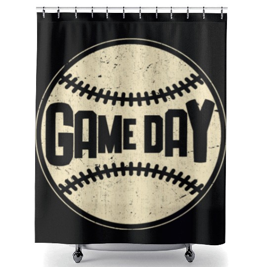 Baseball Game Day Sport Lover Shower Curtains