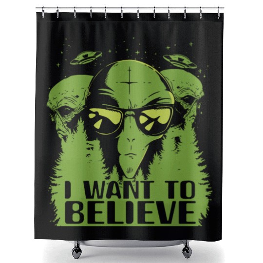 Alien Galaxy Ufo Extraterrestrial Spaceship space Shower Curtains