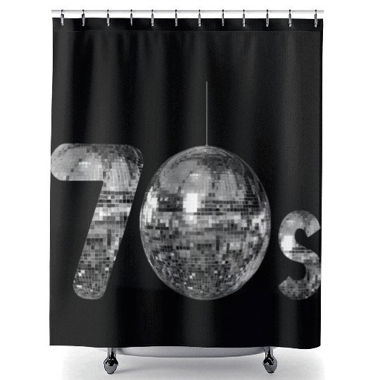 70s Silver Disco Shower Curtains