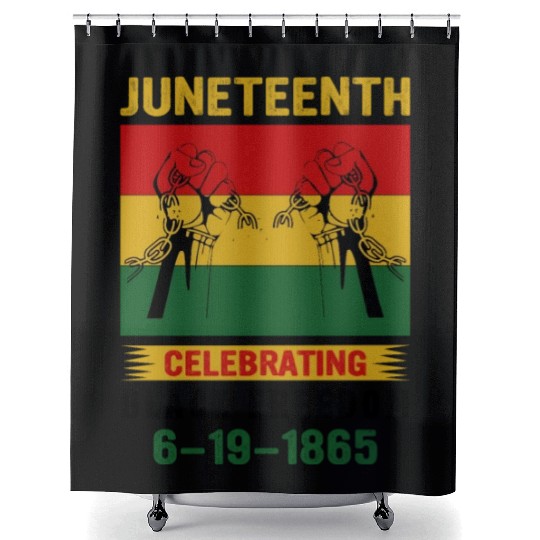 Juneteenth Black History Day Pride Gift Shower Curtains