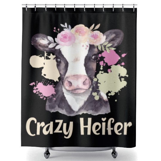 Crazy Heifer Cow Whisperer Cow Farming Farm Shower Curtains