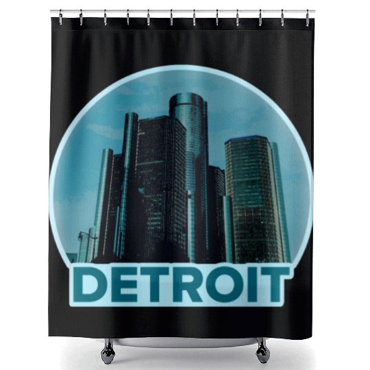 Detroit Michigan Skyline Shower Curtains