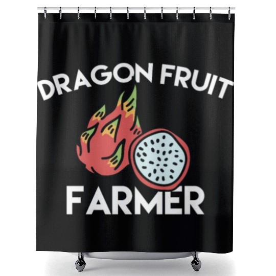 Dragon Fruit Farmer Shower Curtains