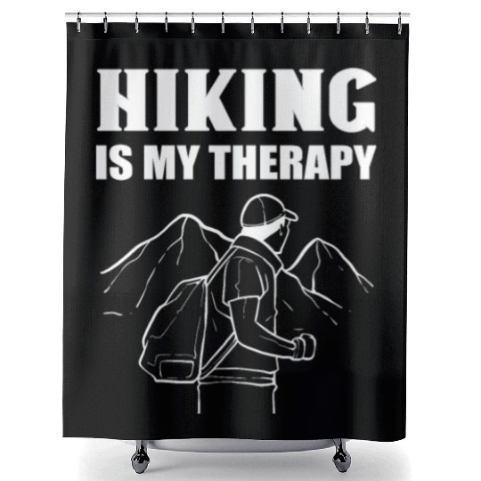 Hiking Is My Therapy Hiker Climbing Shower Curtains
