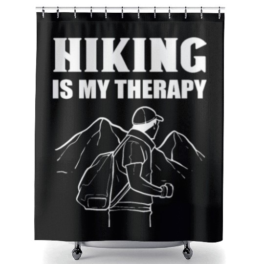 Hiking Is My Therapy Hiker Climbing Shower Curtains