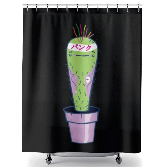 Punk rock cactus. Shower Curtains