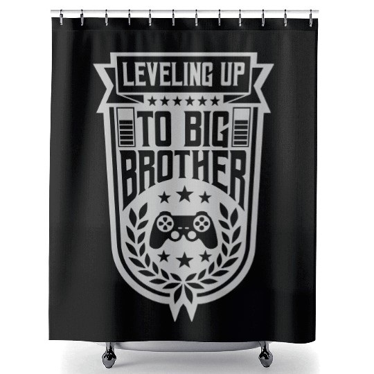 Leveling up big brother Shower Curtains