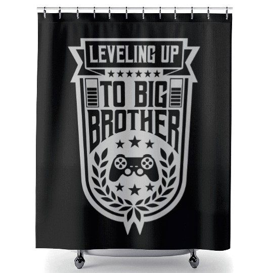 Leveling up big brother Shower Curtains
