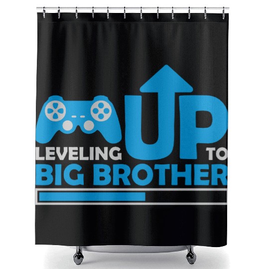Leveling up big brother Shower Curtains