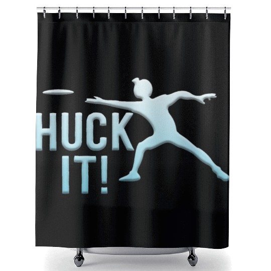 Huck It Shower Curtains Ultimate Frisbee Flying Disc Golf