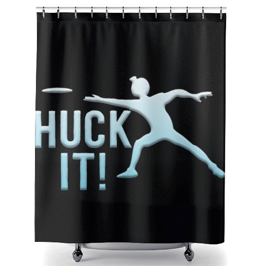Huck It Shower Curtains Ultimate Frisbee Flying Disc Golf