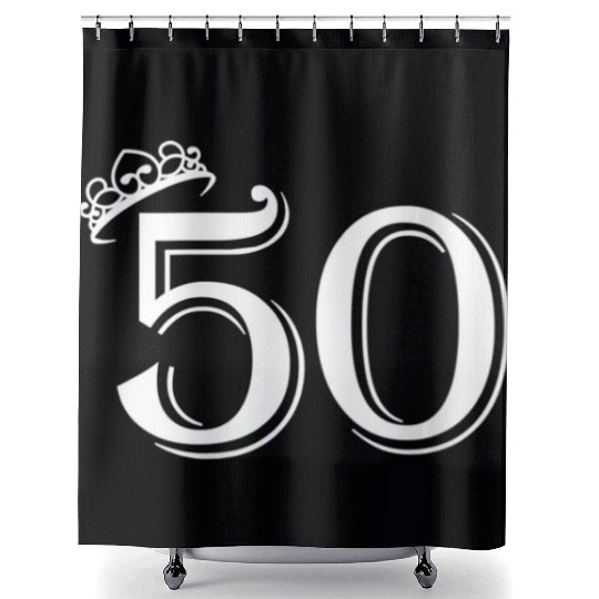 Womens 50th Birthday Women Men Vintage Number 50 Shower Curtains