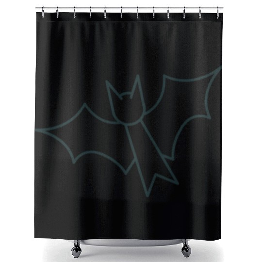 Simple flying bat Shower Curtains