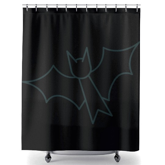 Simple flying bat Shower Curtains
