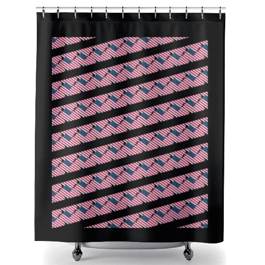 Pattern flag Independence Since 1776 Fourth July Shower Curtains