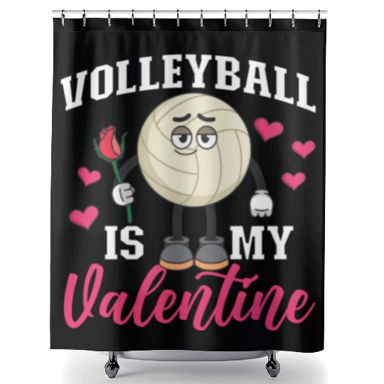 Volleyball Player Team Valentines Shower Curtains