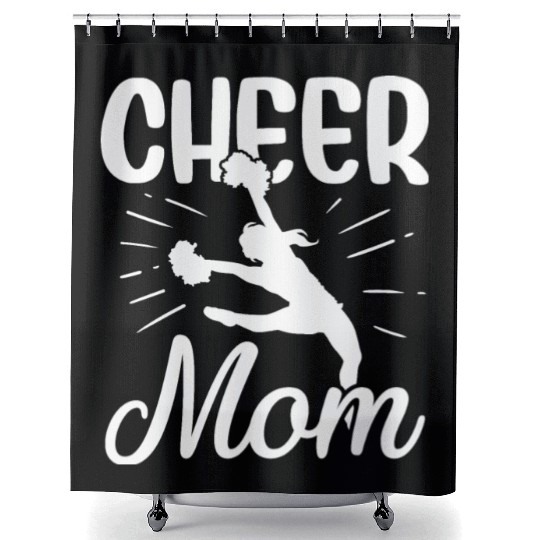 Womens Cheer Mom Gymnastics Cheerleading Mom Squad Shower Curtains
