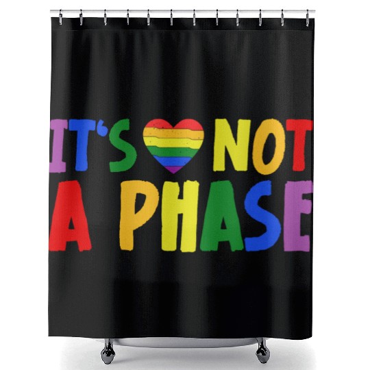 LGBTQIA+ Rainbow Flag Gay Pride It's Not A Phase Shower Curtains
