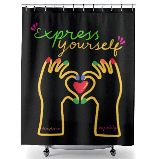 express yourself- Pride quote lgbt community Shower Curtains