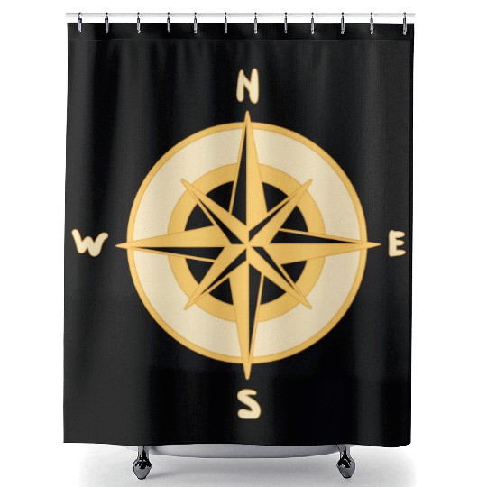 Nautical Compass star / rose, cardinal directions Shower Curtains