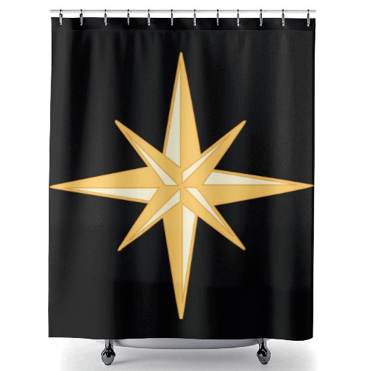 Nautical star. Compass rose, cardinal directions Shower Curtains