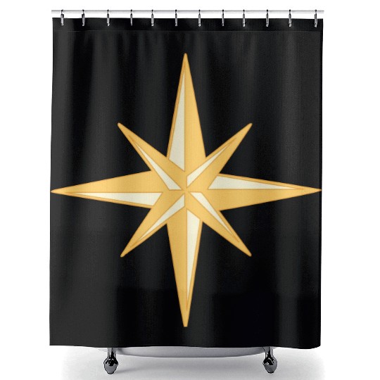 Nautical star. Compass rose, cardinal directions Shower Curtains