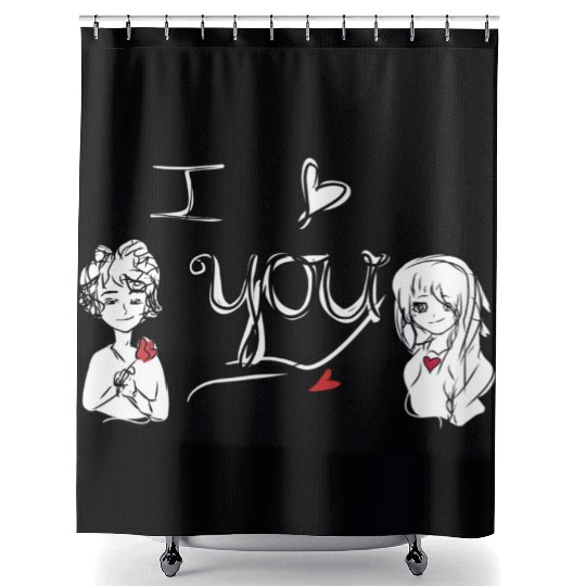 i love you couple manga love Shower Curtains