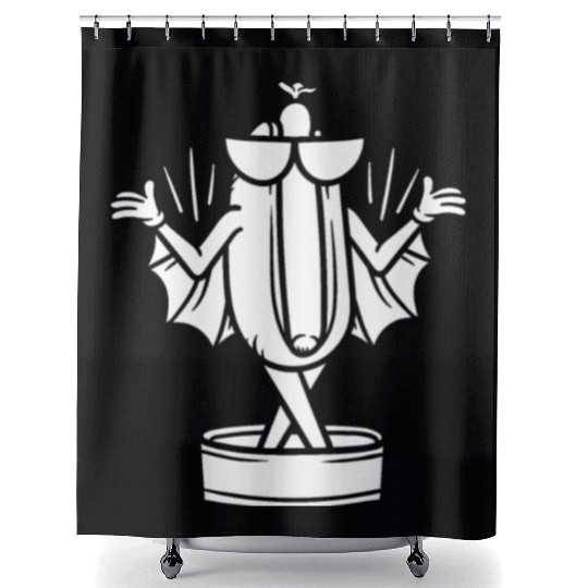 Bat Hotdog Shower Curtains