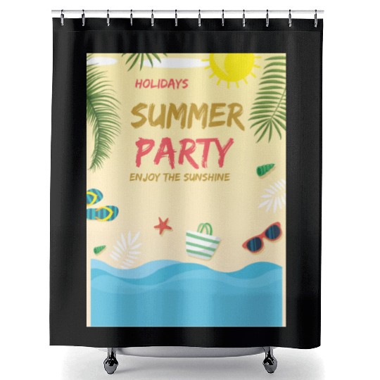 Summer party Shower Curtains
