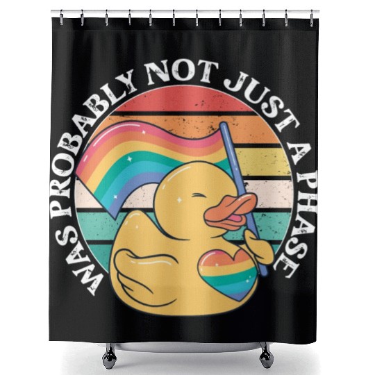 LGBTQ Duck Was Probably Not Just A Phase Pride Shower Curtains