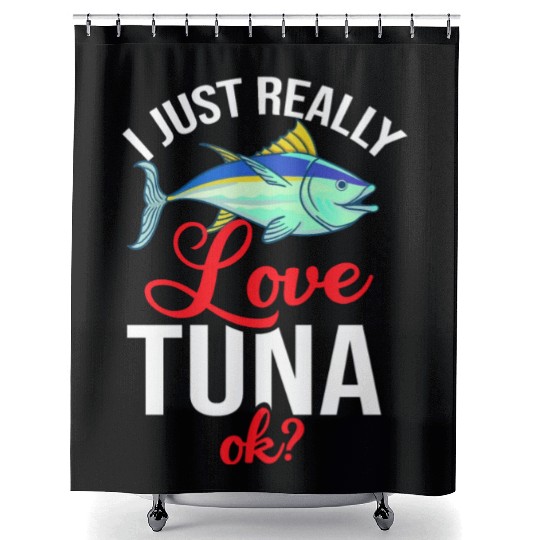 Red Tuna Fish Bluefin Fishing Salad Shower Curtains