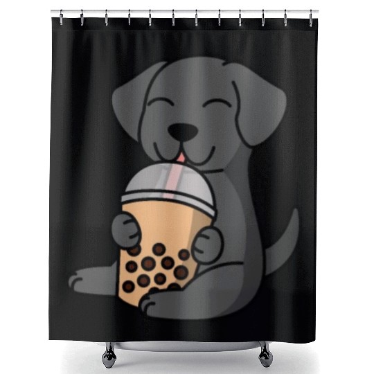 Boba Bubble Tea Great Dane Shower Curtains