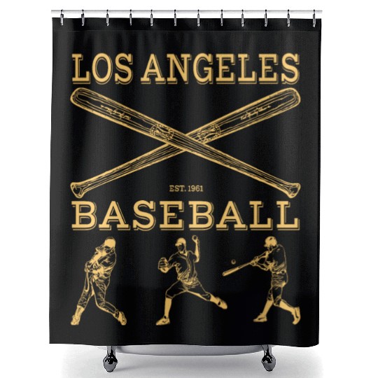 Vintage Los Angeles Baseball est 1961 Shower Curtains