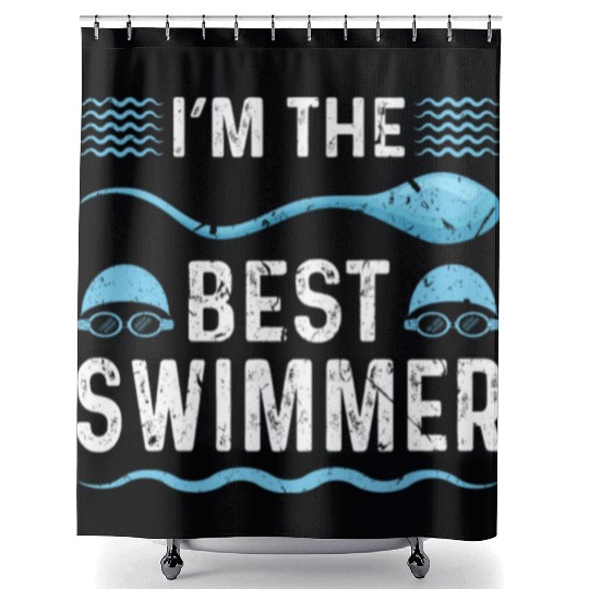Swim Dad Fathers Day Swimmer Shower Curtains